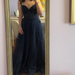 Elegant Navy Blue Prom Dress